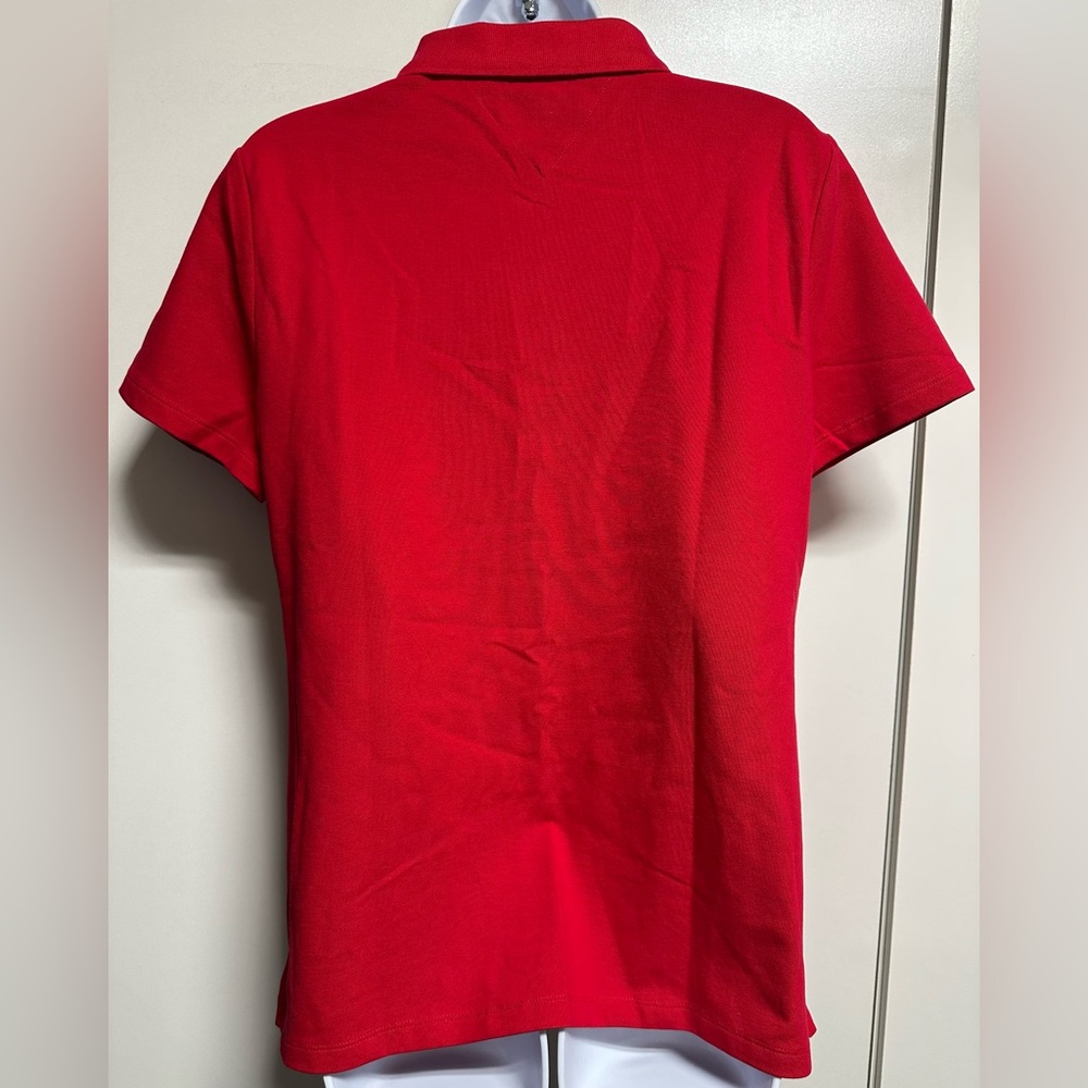 Tommy Hilfiger Polo Shirt Large Red Heritage Stretch Pique Flag NWT - Picture 6 of 8